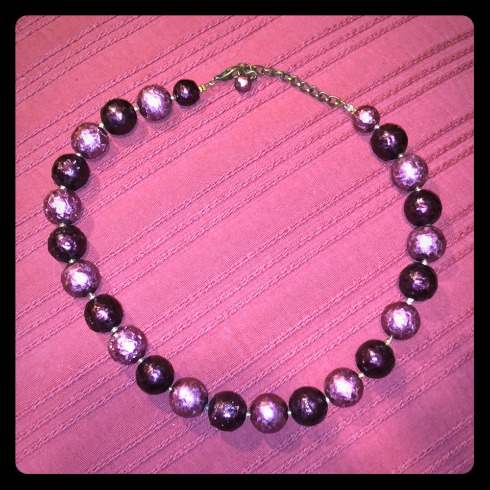🌸Purple texture beaded necklace